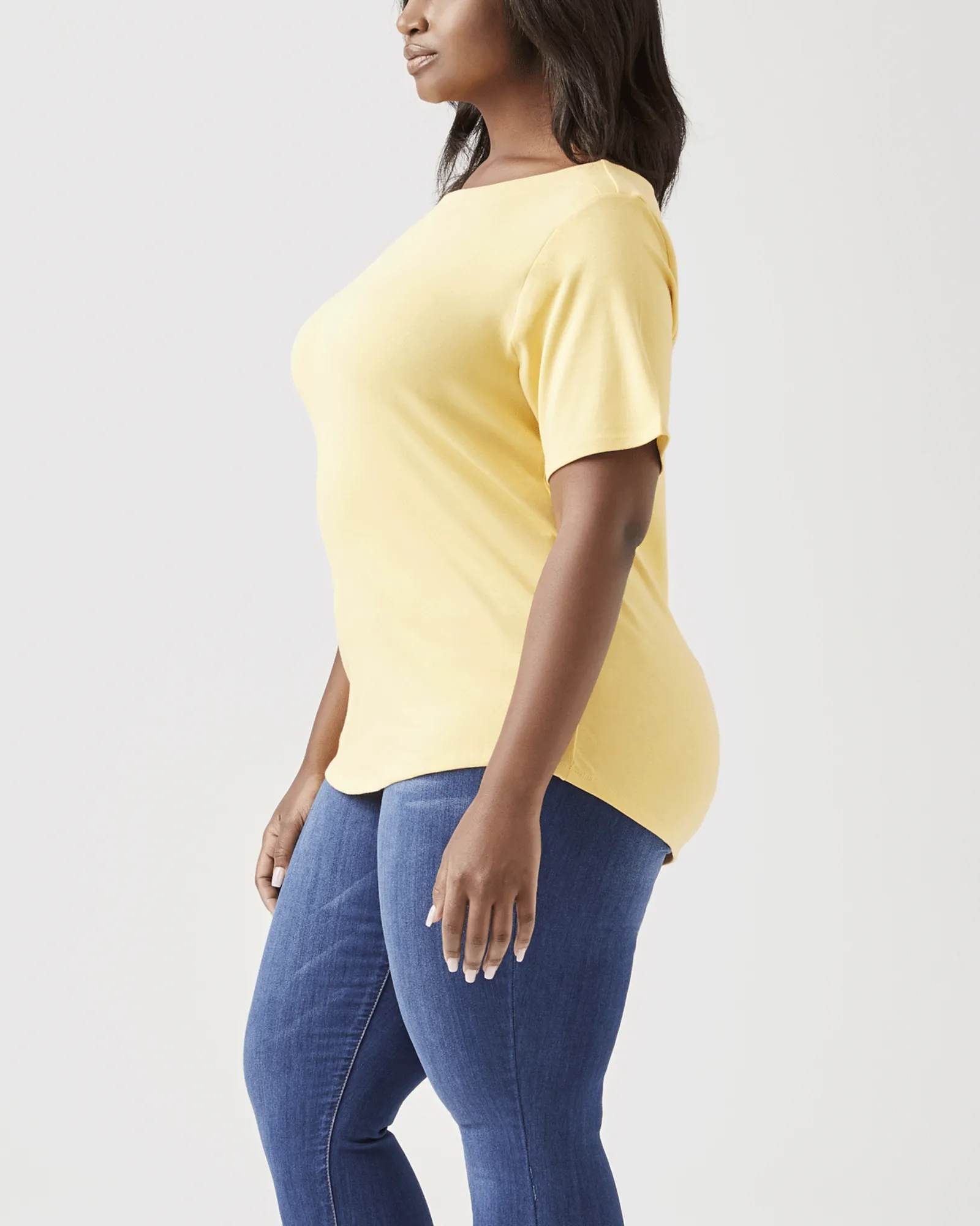 Aubrey Boat-Neck Tee | Yellow