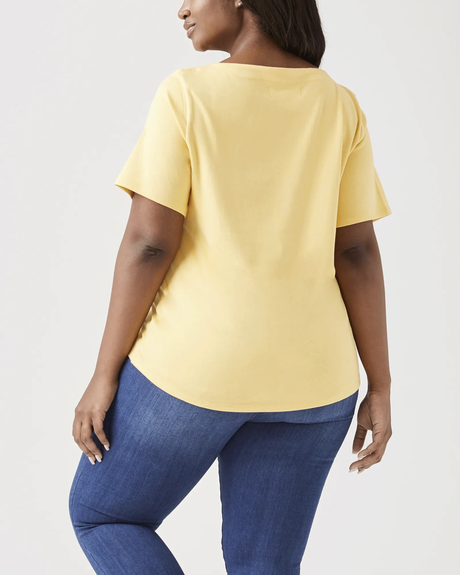 Aubrey Boat-Neck Tee | Yellow
