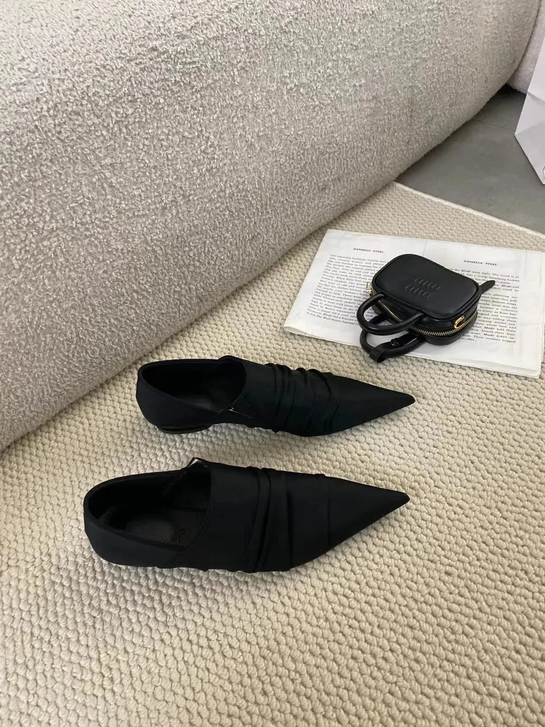 binfenxie  -  Fashion Women Pointed Toe Flats Loafers Black Silver Gold Slip On Party Pumps Casual Outside Mules Dance Shoes Mary Janes 35-39