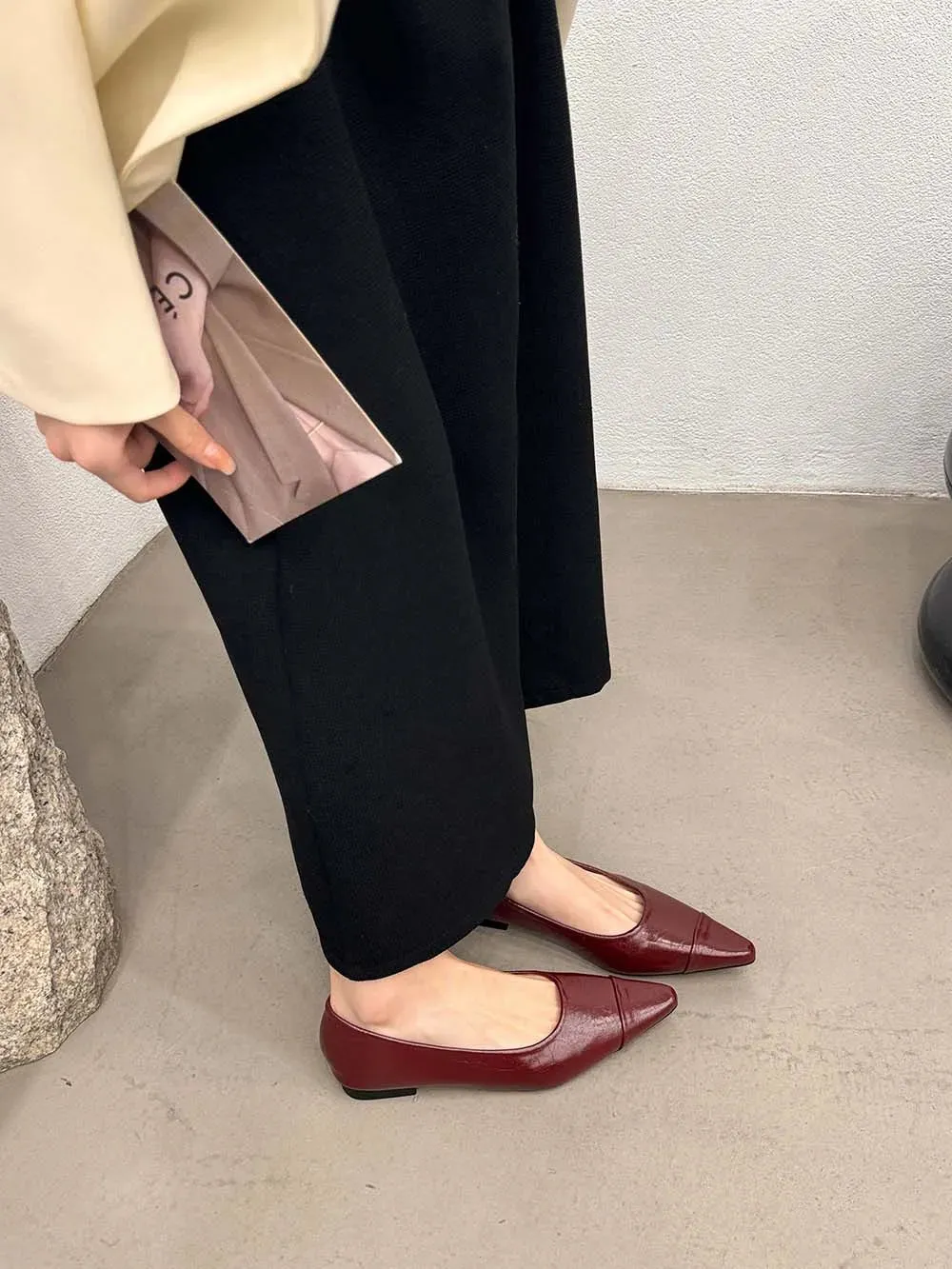 binfenxie  -  Pointed Toe Women Flats Loafers 2024 New Arrivals Black Brown Beige Red Autumn Dress Shoes Woman Party Loafers Mules Size 35-39