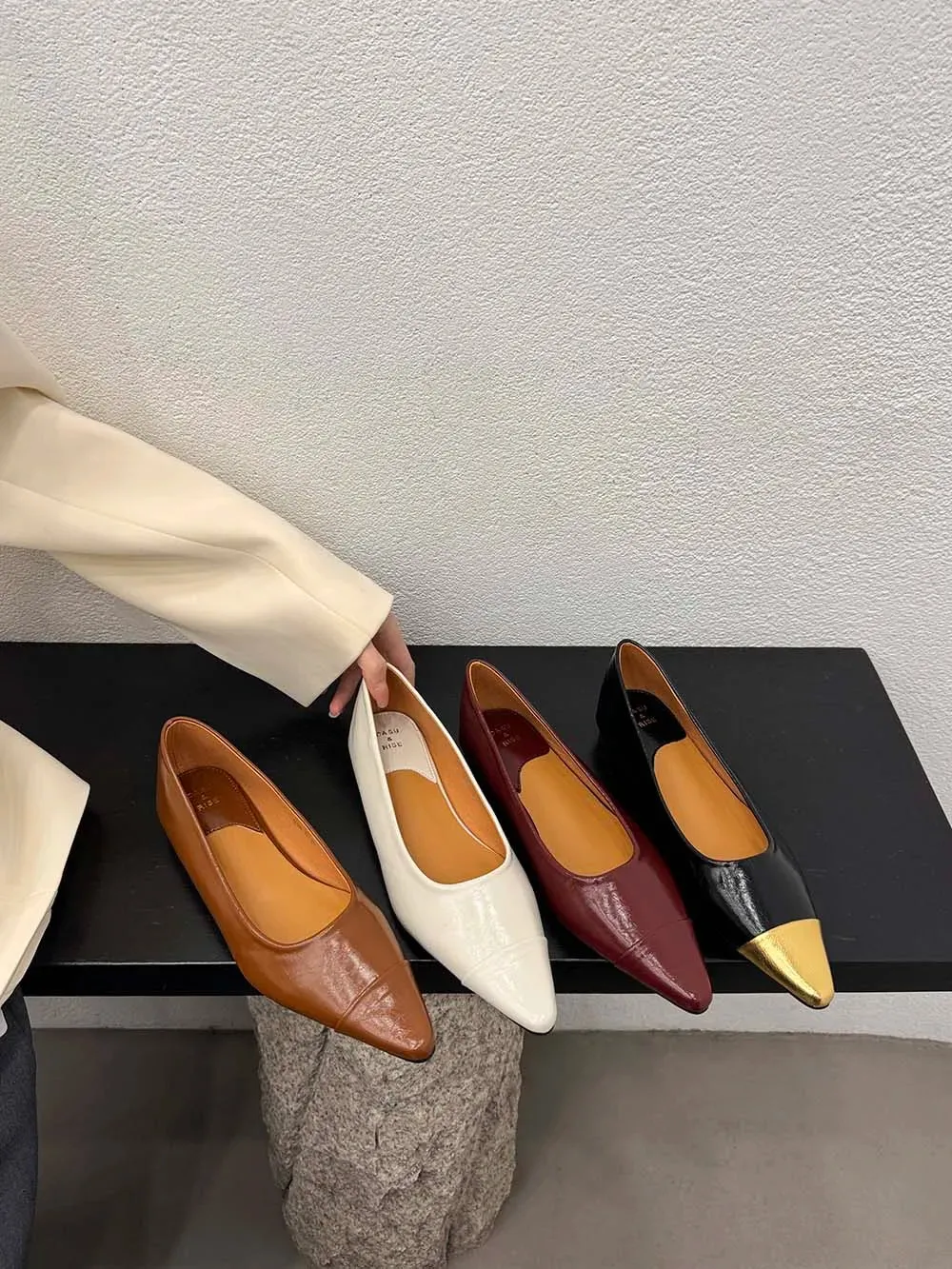 binfenxie  -  Pointed Toe Women Flats Loafers 2024 New Arrivals Black Brown Beige Red Autumn Dress Shoes Woman Party Loafers Mules Size 35-39