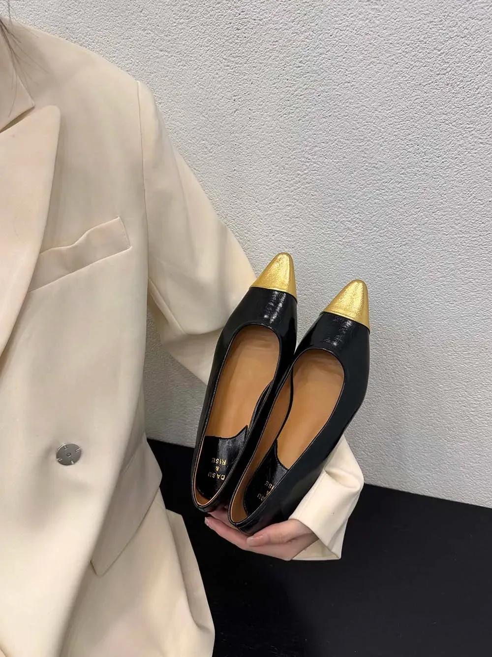 binfenxie  -  Pointed Toe Women Flats Loafers 2024 New Arrivals Black Brown Beige Red Autumn Dress Shoes Woman Party Loafers Mules Size 35-39