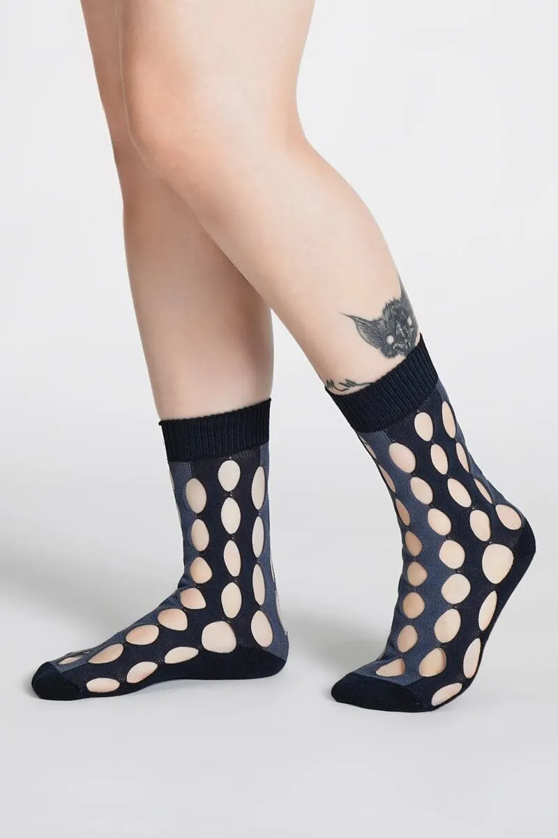 Blue Monday Distressed Socks