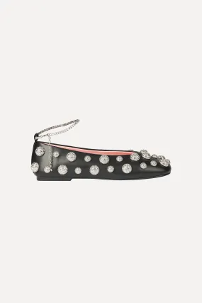 Crystal Studs Ballerina - Black