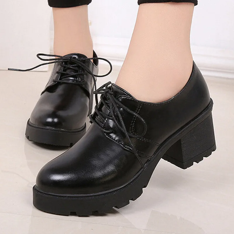 England Style Women's Thick Heel Oxfords