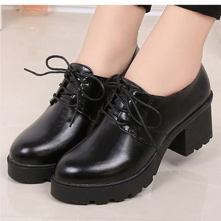 England Style Women's Thick Heel Oxfords