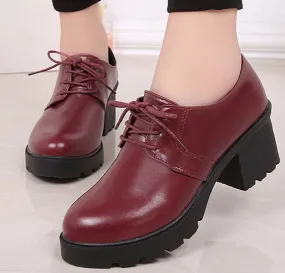 England Style Women's Thick Heel Oxfords