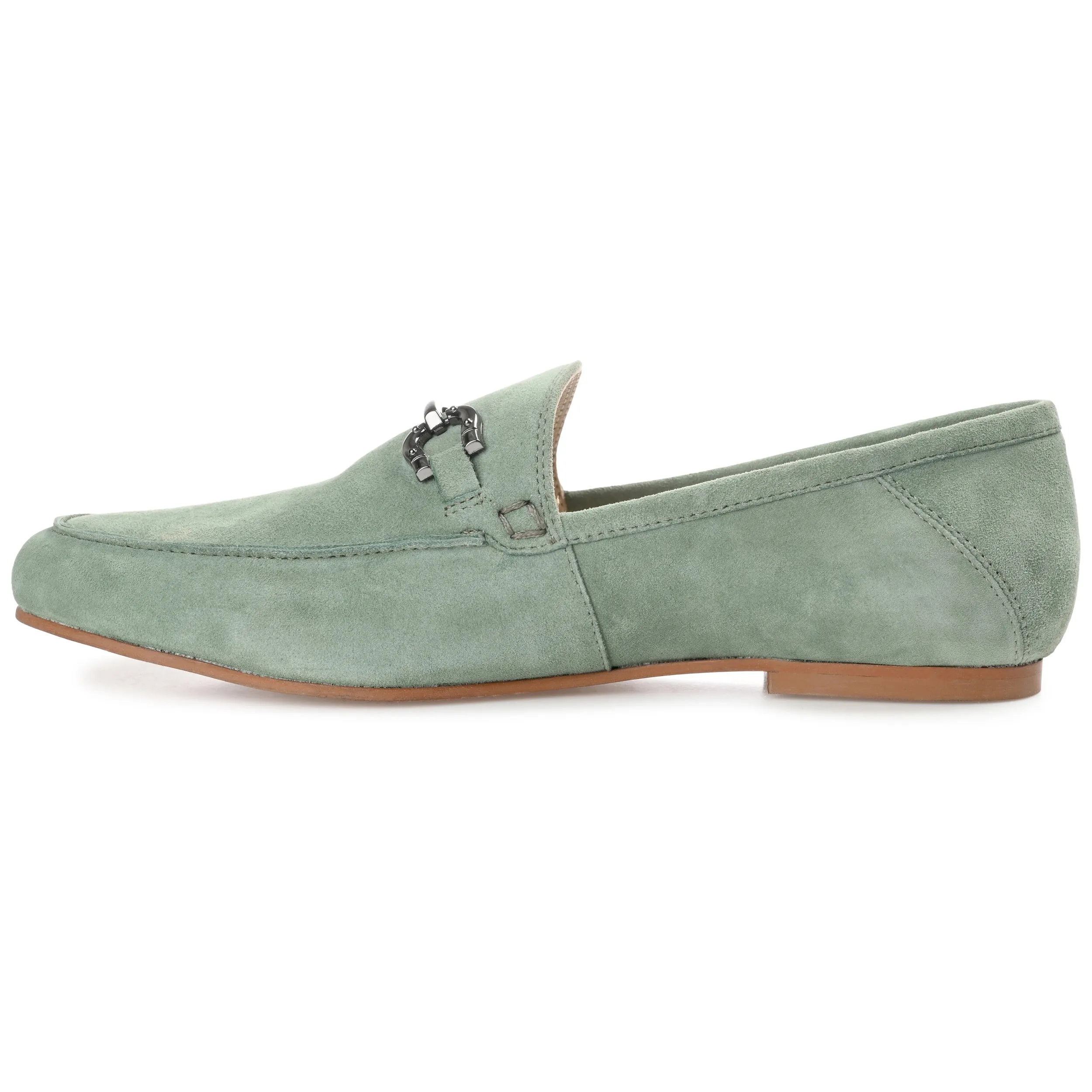 GIIA HORSE BIT LOAFER FLATS IN SUEDE