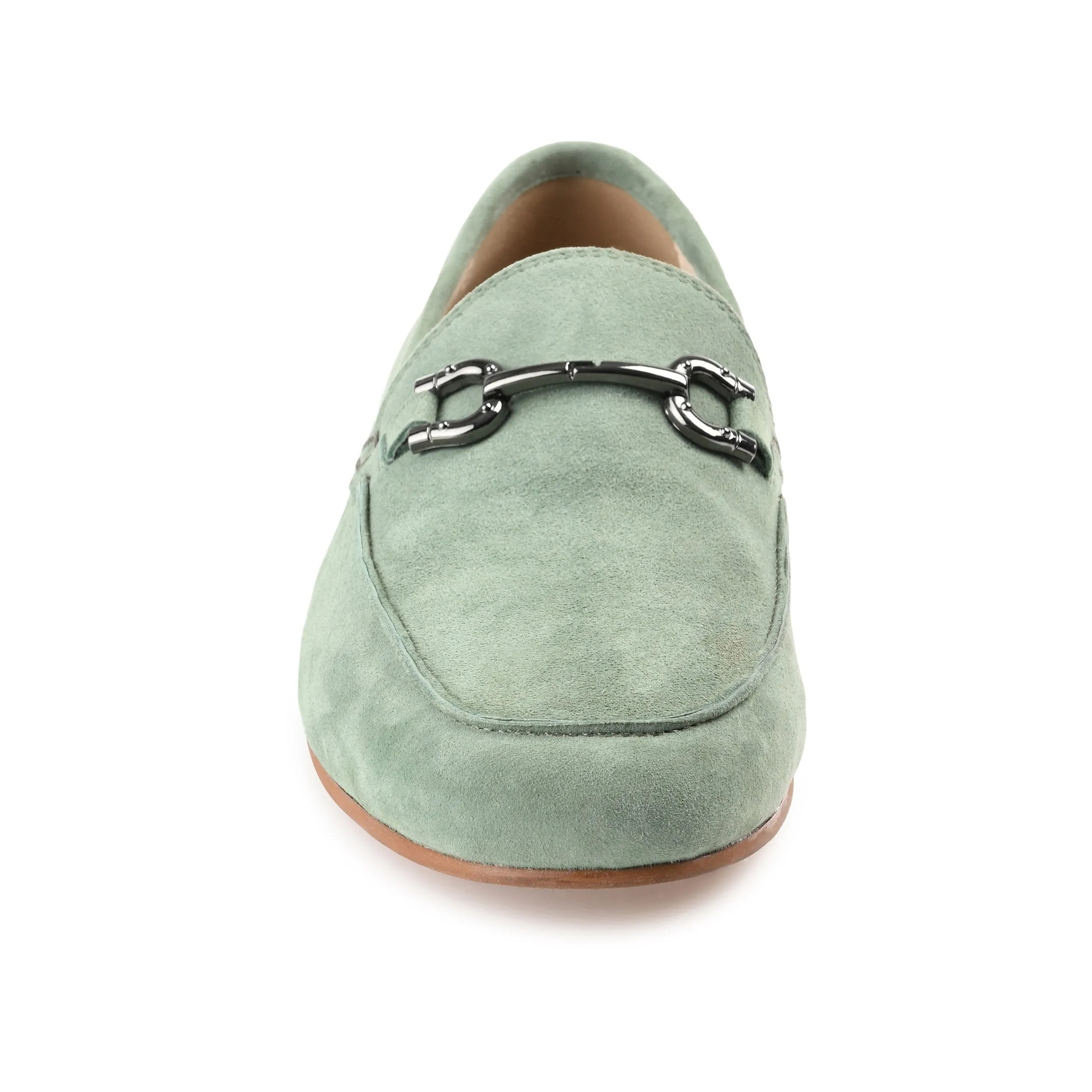 GIIA HORSE BIT LOAFER FLATS IN SUEDE