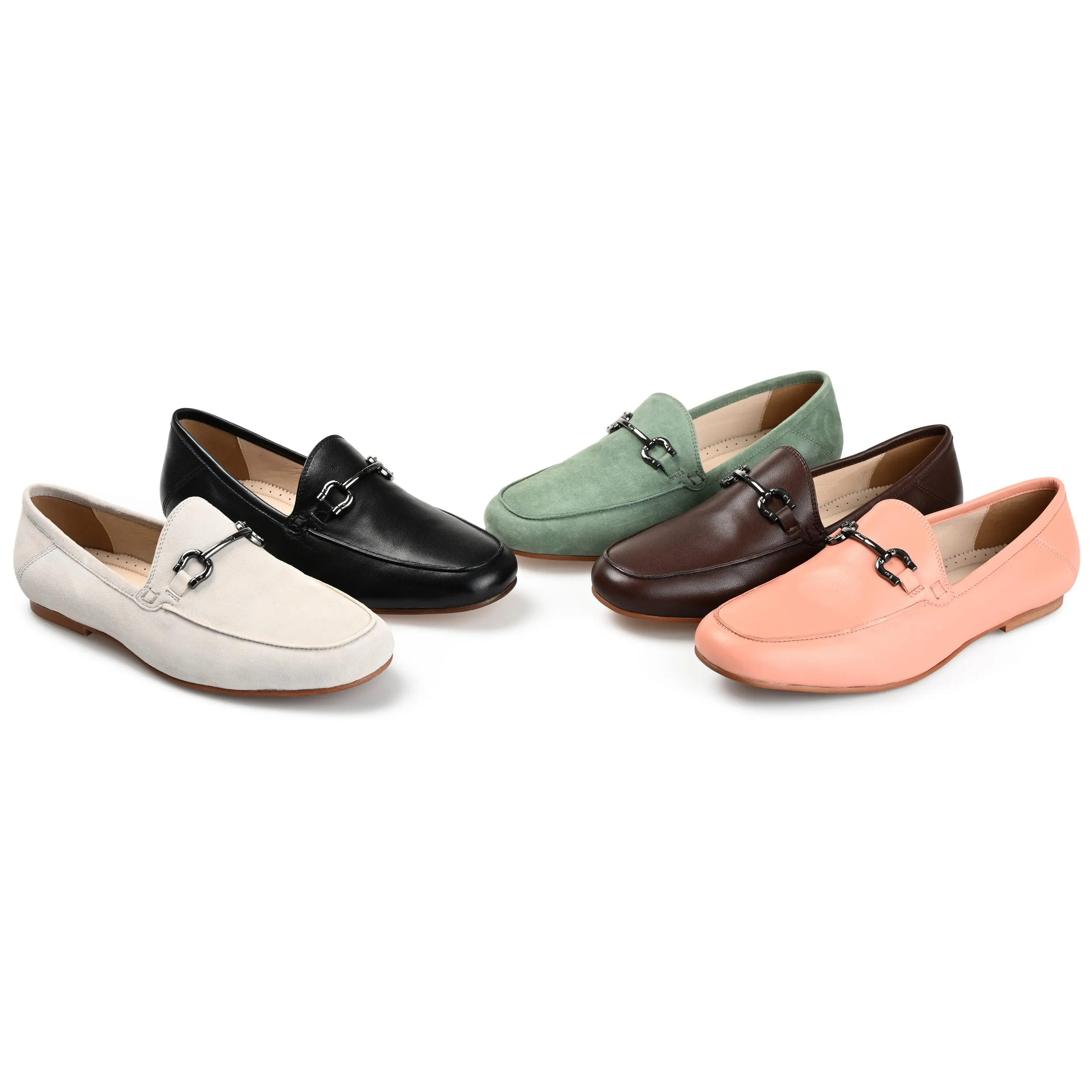 GIIA HORSE BIT LOAFER FLATS IN SUEDE