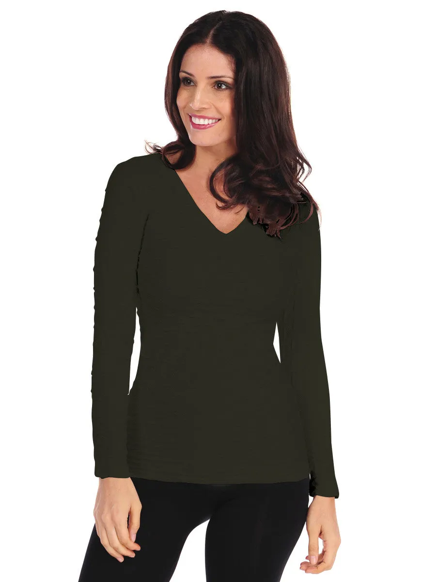 Long Sleeve Lattice V-Neck (28VLS)