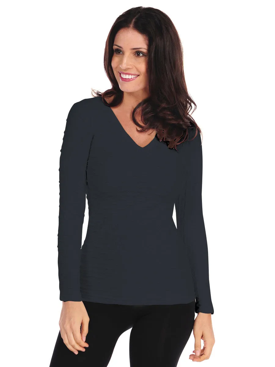 Long Sleeve Lattice V-Neck (28VLS)
