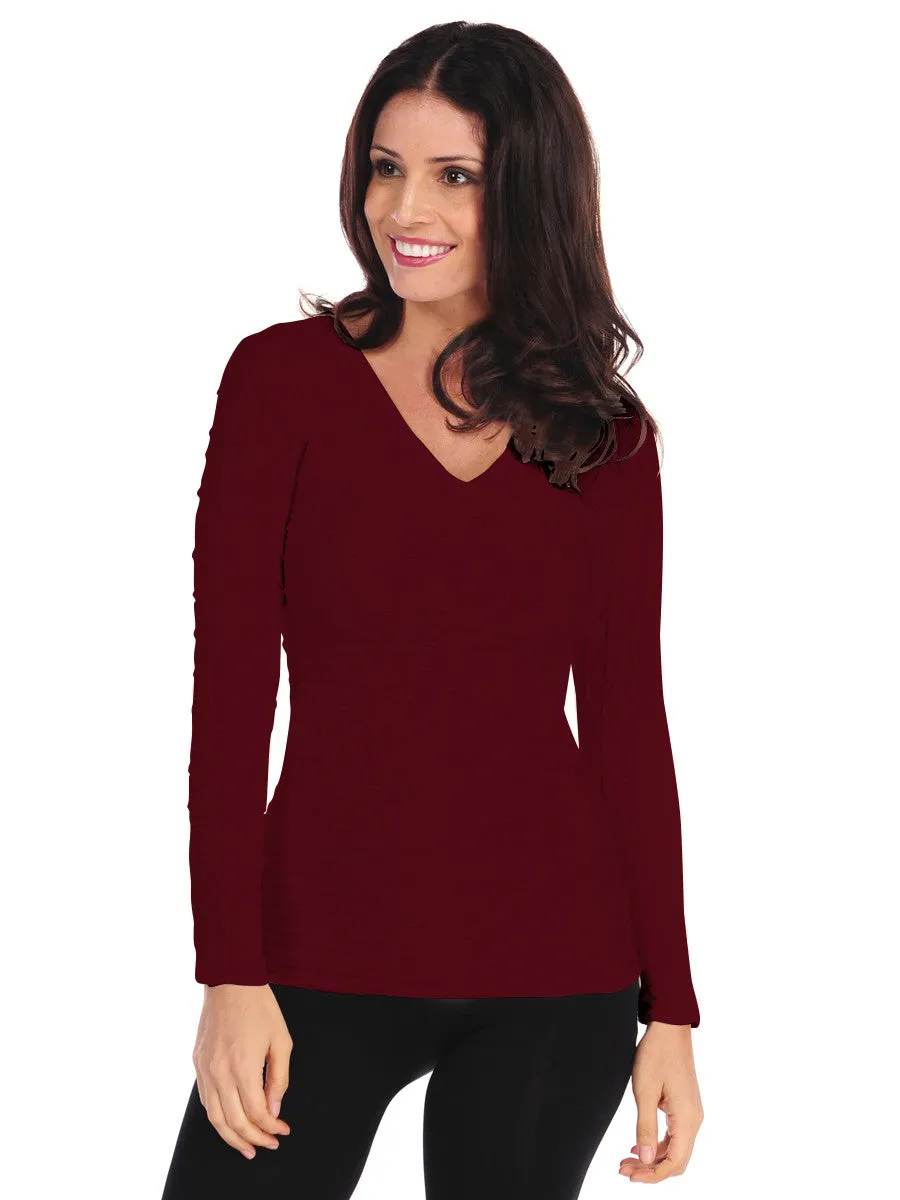 Long Sleeve Lattice V-Neck (28VLS)