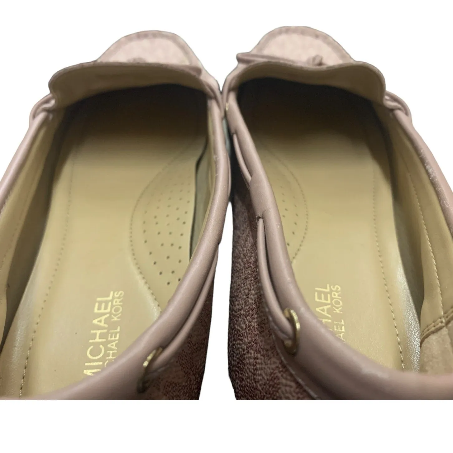 MICHAEL Michael Kors Sutton Leather Moccasin Loafer Flats Pink SZ 8