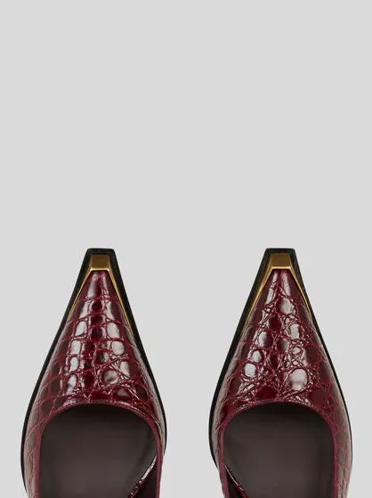 Printed Leather Slingbacks