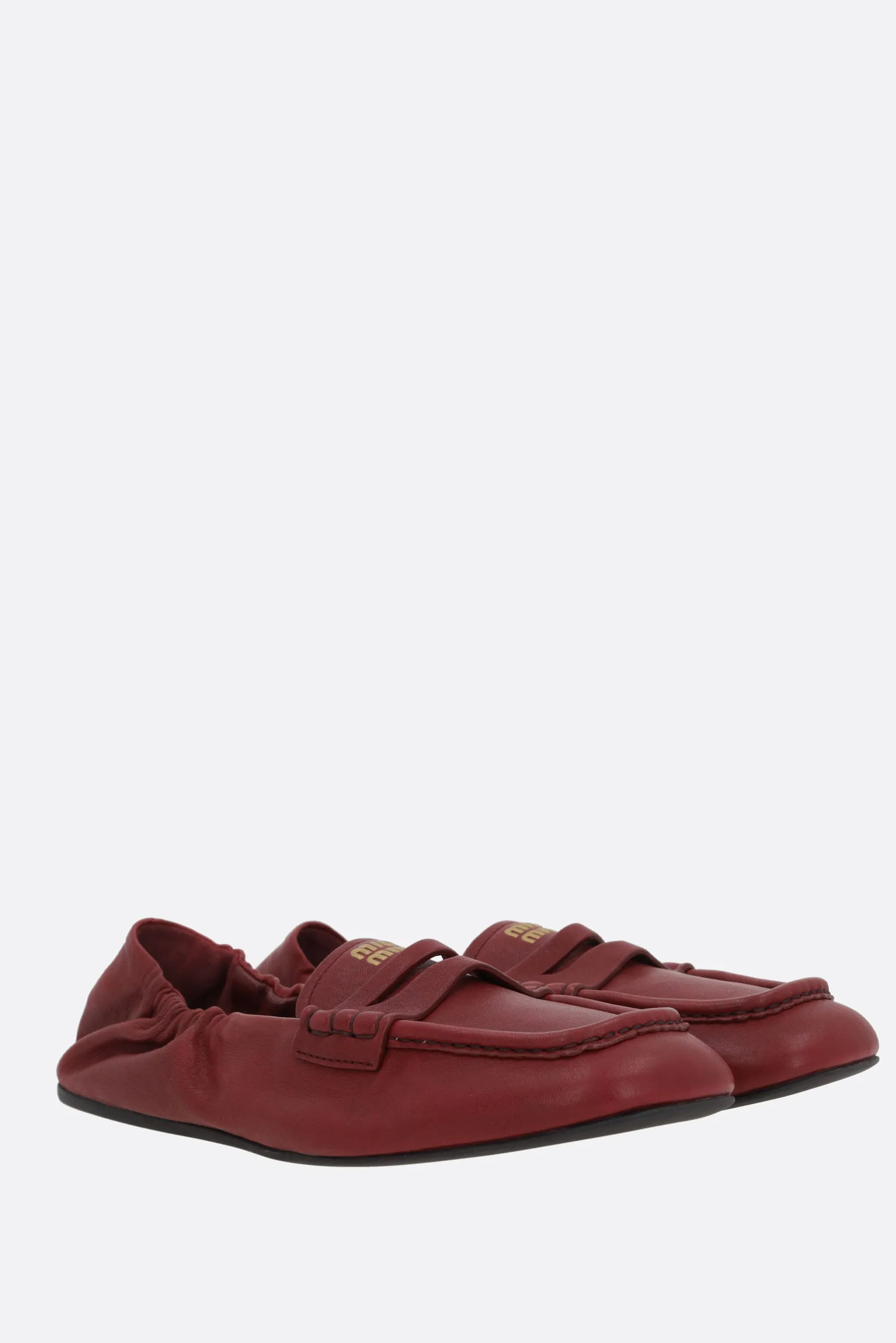 Square-Toe Nappa Leather Loafers