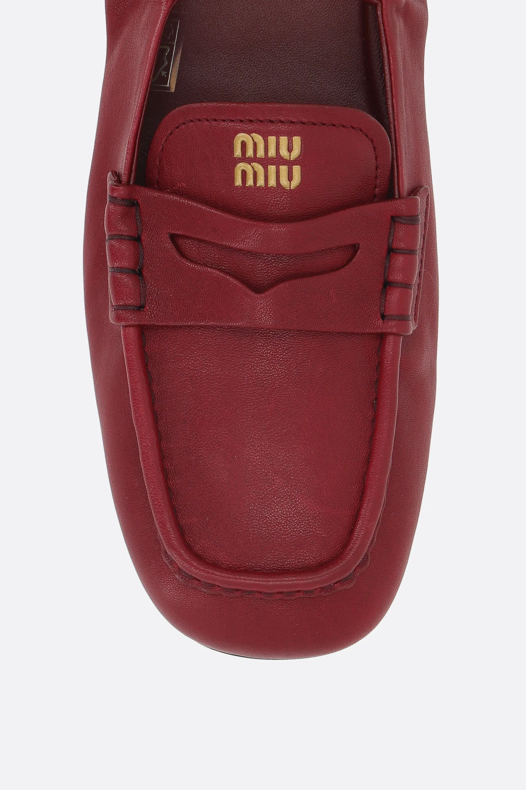 Square-Toe Nappa Leather Loafers