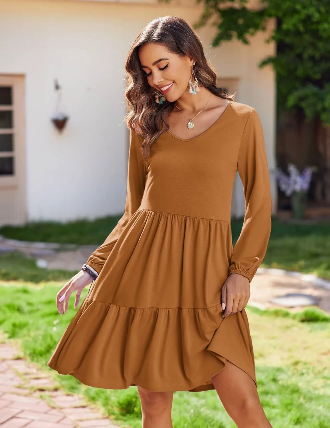 Zeagoo Women's Long-Sleeve V-Neck Winter Dress (DE Only)