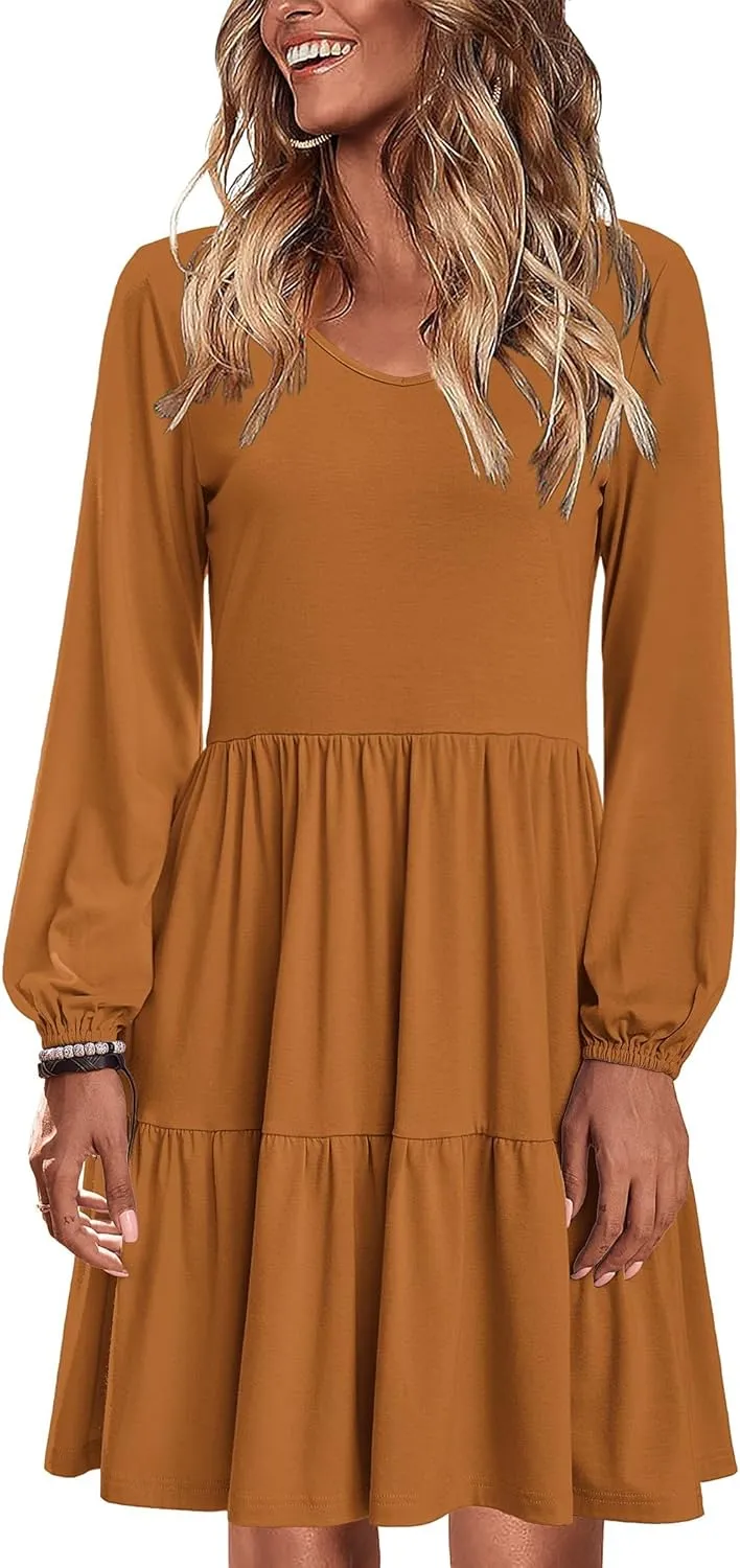 Zeagoo Women's Long-Sleeve V-Neck Winter Dress (DE Only)