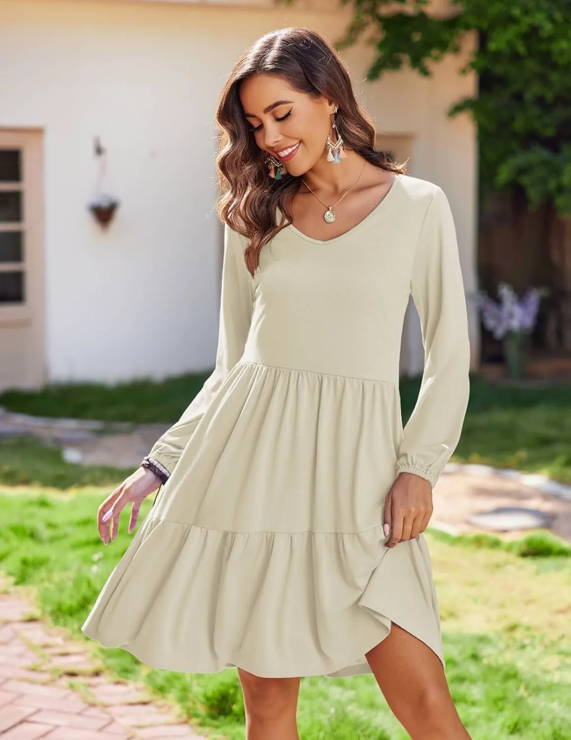 Zeagoo Women's Long-Sleeve V-Neck Winter Dress (DE Only)
