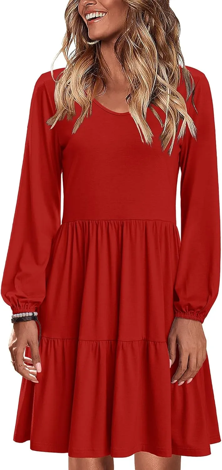 Zeagoo Women's Long-Sleeve V-Neck Winter Dress (DE Only)