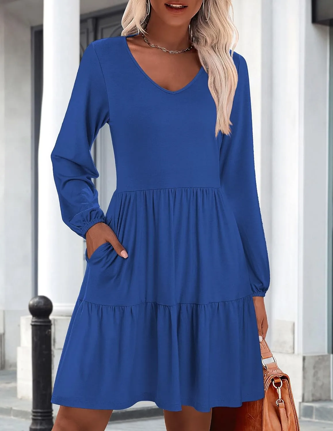 Zeagoo Women's Long-Sleeve V-Neck Winter Dress (DE Only)