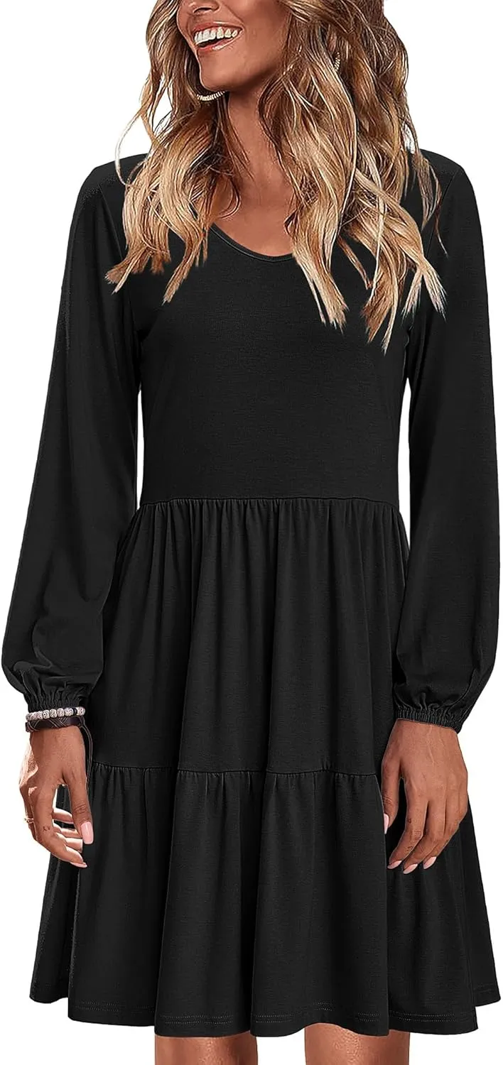 Zeagoo Women's Long-Sleeve V-Neck Winter Dress (DE Only)