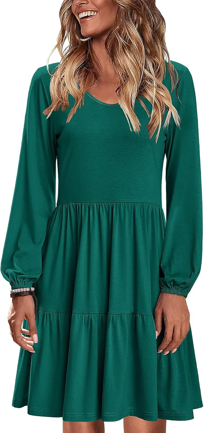 Zeagoo Women's Long-Sleeve V-Neck Winter Dress (DE Only)