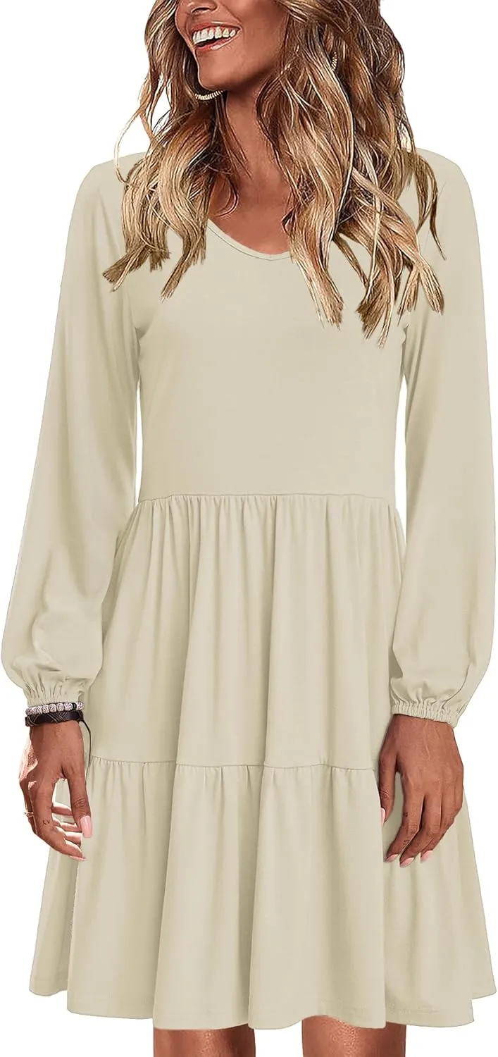 Zeagoo Women's Long-Sleeve V-Neck Winter Dress (DE Only)
